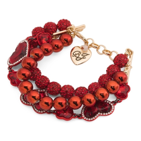 Pave Heart Flex Multi Link Bracelet - Betsey Johnson - Picture 4 of 5